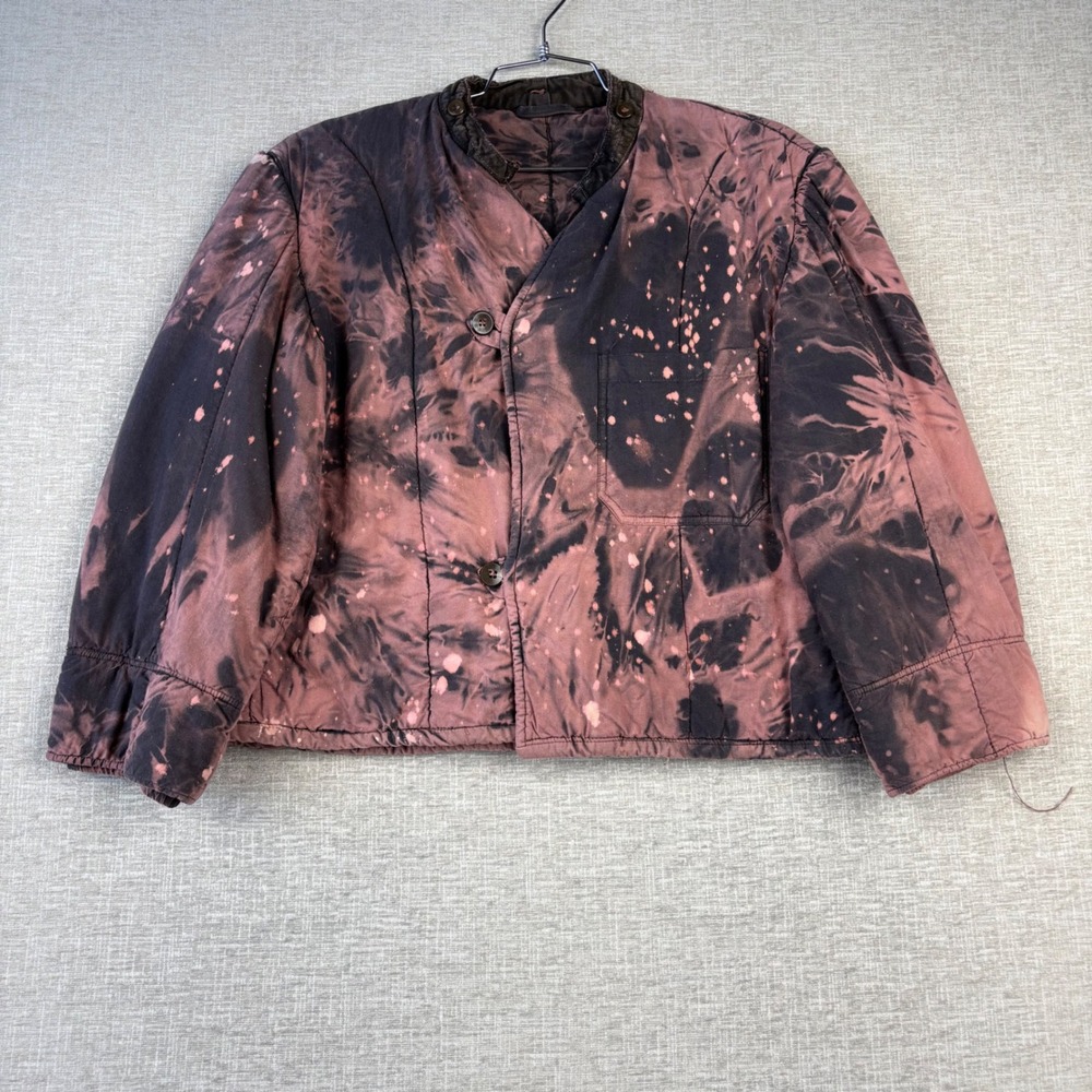 Upcycled Mens Sm.Womens Lg. Quilted Rose Tie Dye Cropped 50's Italy Made Jacket